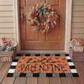 Tinideya 2 23.6 X 35.4 Inches Plaid Ghost Red Brown | Layered Coir Doormat Set, Non Slip Backing for Outdoor Entryway, Buffalo Plaid Seasonal Design, Front Porch Home Decor