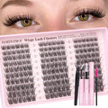 Goddvenus Lash Clusters Kit Wispy Eyelash Clusters Lashes Natural DIY Lash Extension Kit 10-16mm Cluster Eyelash Extensions Kit 300pcs C Curl Individual Lashes Cluster Eyelash (No Tweezers)