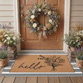 Tinideya 2 23.6 X 35.4 Inches Plaid Ghost Red Brown | Layered Coir Doormat Set, Non Slip Backing for Outdoor Entryway, Buffalo Plaid Seasonal Design, Front Porch Home Decor