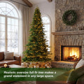 Glitzhome 15ft Prelit Artificial Christmas Tree, Vibrant Evergreen Fir with 5,000 Warm White/Multi-Color Chasing and Twinkling Lights, 13,459 PE&PVC Branch Tips, 9 Function w/Foot Pedal, Simple Setup