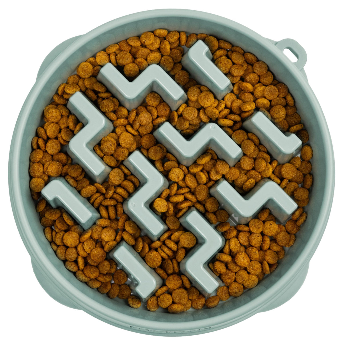 Outward Hound Fun Feeder Slo Bowl – Large 4‑Cup Capacity, Slow Feeding, Medium to Large Dogs, Non‑Slip, Blue, Notch Pattern