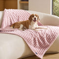 Bedsure ComfyFleece™ Waterproof Dog Blankets for Large Dogs,50x60 Cream | Soft Plush Couch Cover,Washable Corduroy Fleece for Furniture Protector,Cozy Calming Reversible Pet Blanket for Senior Dogs