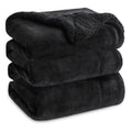 Bedsure GentleSoft Sherpa Fleece Throw Blanket for Couch, Non-Heated, Thick and Warm Throw for Women and Men, Soft Fuzzy Plush Weight Blanket for Winter, Navy, 50x60 Inches