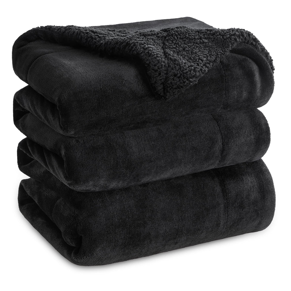 Bedsure GentleSoft Sherpa Fleece Throw Blanket for Couch, Non-Heated, Thick and Warm Throw for Women and Men, Soft Fuzzy Plush Weight Blanket for Winter, Navy, 50x60 Inches