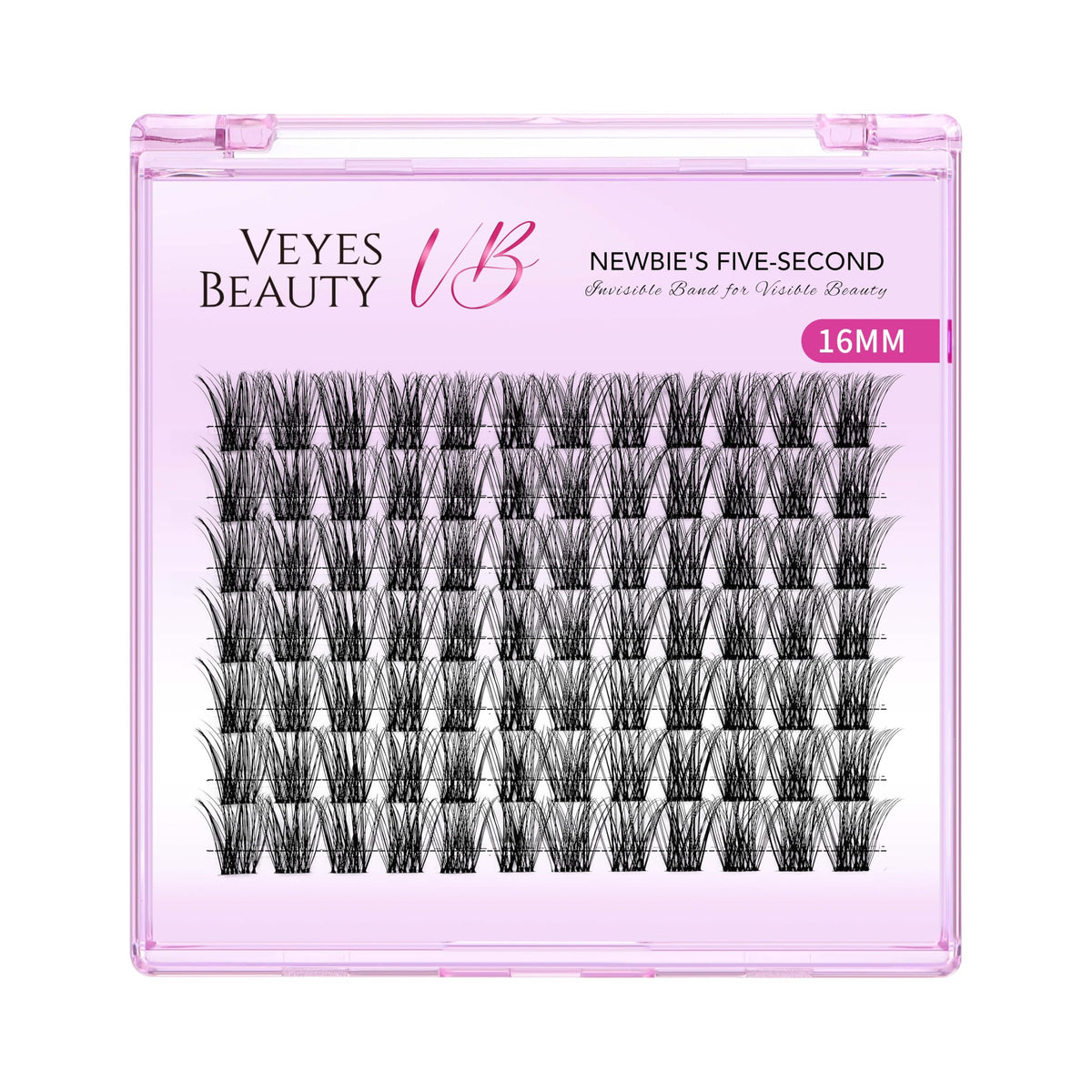 VEYESBEAUTY Lash Clusters Individual Eyelash Extensions Thin & Invisible Band DIY False Eyelashes for Self-application Newbie's Five-Second Series Wispy Lash Tray, Dreamy 8-16mm Mixed Length