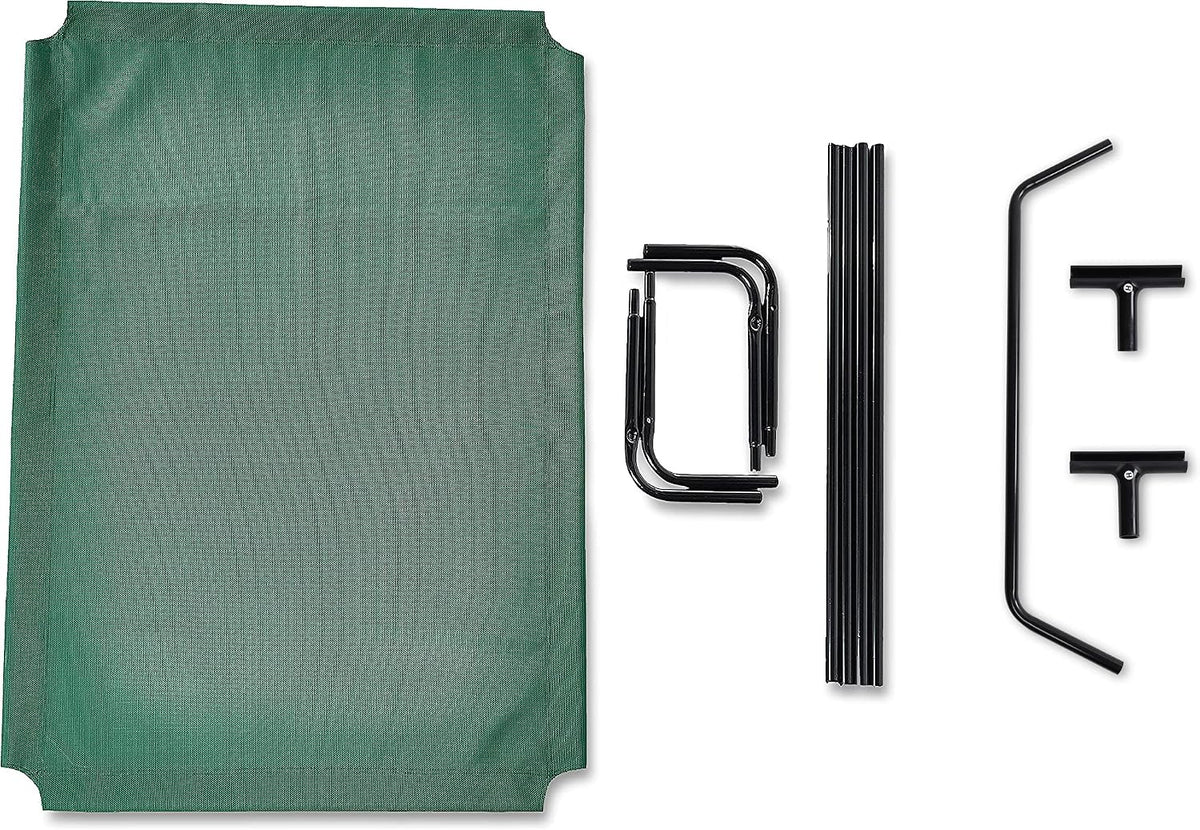 Amazon Basics Cooling Breathable Elevated Dog Bed with Durable Metal Frame for Large Dogs, X-Large, 60 x 37 x 9 Inch, Green, Easy to Clean