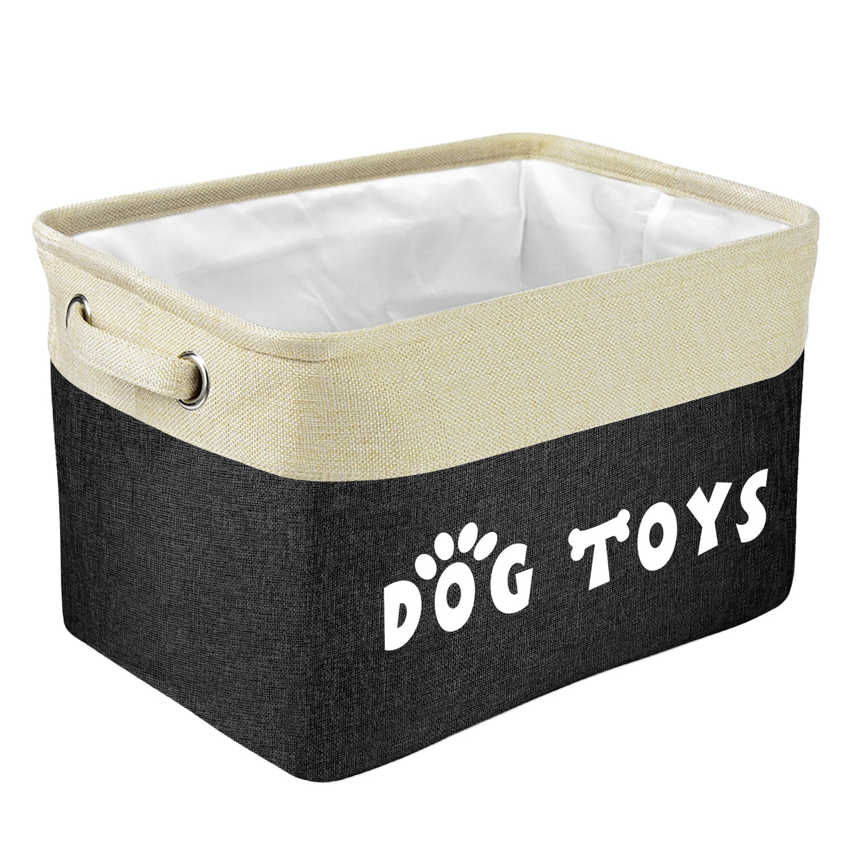PET ARTIST Dog Toy Basket, Large Collapsible, Brown, M: 15"x11"x9" | Dog Toy Bin Box, Comfortable Handles, Large Pet Toy Storage Organizer, For Accessories, Toys, Coat & Clothing, Blanket Leash