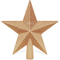 Christmas Tree Star Topper, 8" Gold Glitter Xmas Star Tree Decorations, 3D
