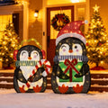 3D Snowman Gift box Outdoor Christmas Decorations with Timer&Remote Control