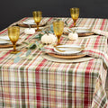 DII Fall Tablecloth Rectangle 60x84, Thanksgiving Cotton Plaid, Give Thanks