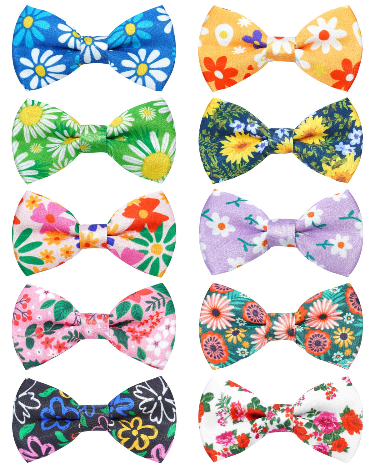 PET SHOW 10 Pack Fall Dog Bowties for Large Dogs Sliding on Collar
