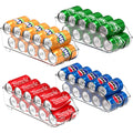Simple Houseware Soda Can Organizer Dispenser Refrigerator/Pantry, Set of 2 | Clear