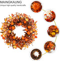 Fall Wreath 22 Inch Fall Wreaths for Front Door Autumn Pumpkin Wreaths with Orange Eucalyptus Leaves and Berries for Indoor Outdoor Thanksgiving Harvest Festival Celebrations