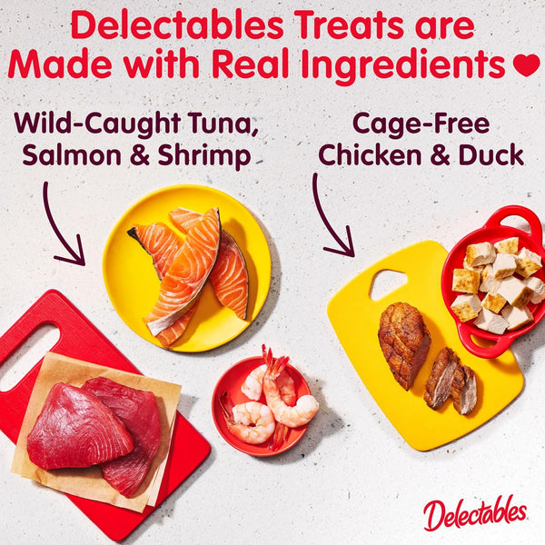 Delectables Squeeze Up Variety Pack, Creamy Squeezable Puree, Lickable Wet Cat Treats, Grain Free, No Added Fillers, No by-Products, No Added Preservatives, 0.5 Ounces Tube, 72 Tubes Total