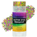 MEICOLY Orange Face Glitter Stick,Halloween Hair Glitter Stick for Women,Autumn Sparkle Orange Accessories Body Glitter Makeup,Waterproof Fall Face Glitter for Party Rave Festival