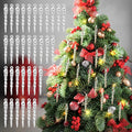 Cinnvoice 36 Pcs Iridescent Christmas Icicle Ornaments for Christmas Decor