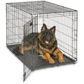 MidWest Homes for Pets 30-Inch iCrate for Medium Breeds, 21-40 lbs, Single Door Folding Dog Crate with Divider Panel, Leak-Proof Tray & Secure Latch, Portable, Durable & Easy to Assemble