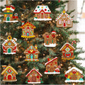 Gingerbread House Ornaments Christmas Tree Decoration - 12pcs Gingerbread House Christmas Decorations Hanging Ornaments for Holiday Xmas Tree Home Decor