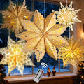 Paper Snowflake Lanterns with Lights, 5 Pack Christmas Hanging Decorations