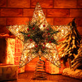 BrizLabs Gold Star Christmas Tree Topper, 8.5 in Lighted 5-Point Tree Star