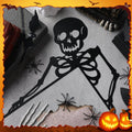 Yaocom 11.8" x 11.8" Metal Halloween Door Topper, Black Skeleton Sign