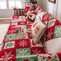 vctops Christmas Couch Cover, Christmas Decorations Soft Chenille Checkered Sofa Cover Washable Non-Slip Sectional Couch Cover for Dogs, Children, Pets Furniture Protector (Red,28"x28")