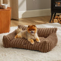Bedsure ComfyFleece™ Shown on TV Fluffy Cute Dog Couch for Pets,30in Cream | Small & Medium Dog Bed Washable Cover,Supportive Couch Bed for Small Dogs,Pet Sofa Seen on Good Day New York,Up to 20 Lbs