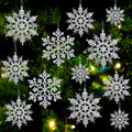 kockuu Christmas Decorations Snowflake Ornament White for Tree Decor Craft