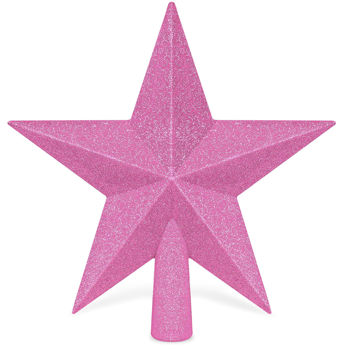 Christmas Tree Star Topper, 8" Gold Glitter Xmas Star Tree Decorations, 3D