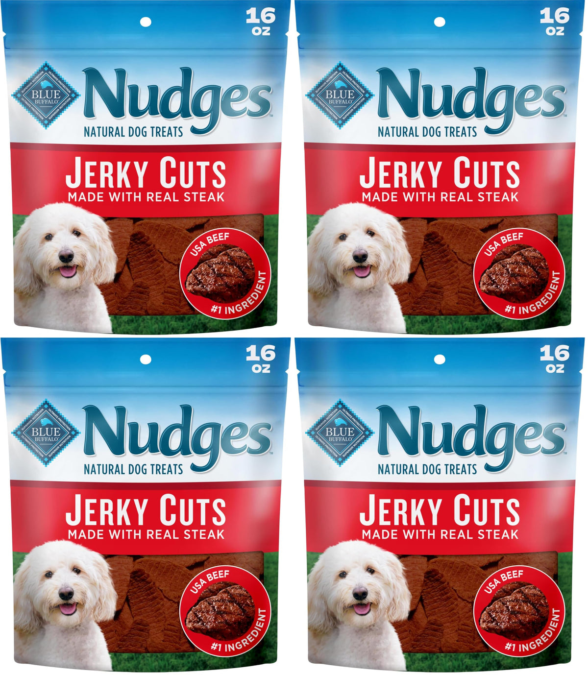 Blue Buffalo Nudges Chicken Jerky Cuts Natural Dog Treats, Tender & Meaty Dog Snacks, Healthy Reward or Training Treat, Made in the USA with Real Chicken, No Artificial Preservatives, 36 oz.