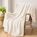 Exclusivo Mezcla Soft Plush Fleece Throw Blanket for Couch Camel