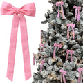 12Pcs Burgundy Velvet Ribbon Bows Christmas Tree Decorations,5in x 10in Xmas Ornaments for Tree Home Party Front Door Wreath Garland Holiday Decor