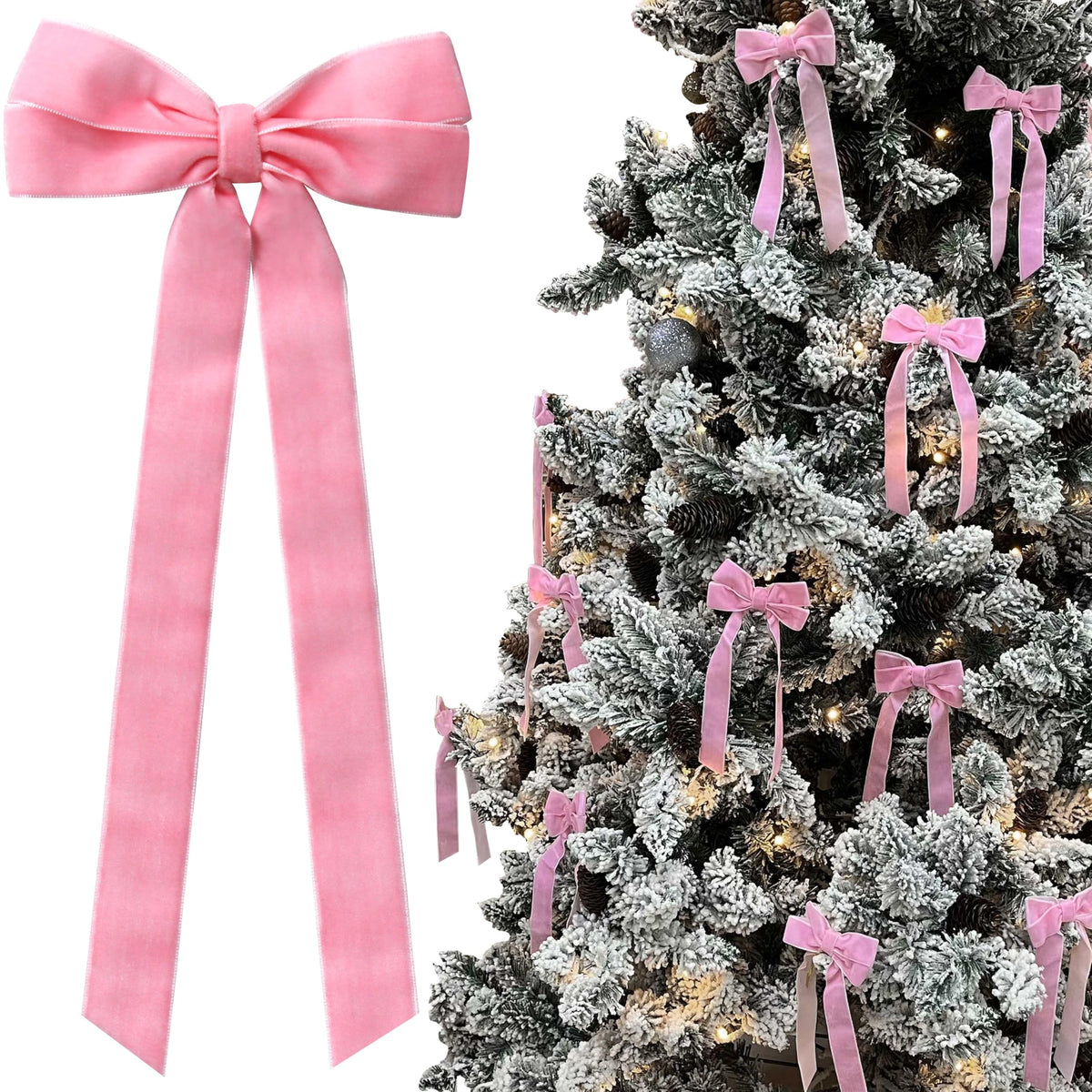 12Pcs Burgundy Velvet Ribbon Bows Christmas Tree Decorations,5in x 10in Xmas Ornaments for Tree Home Party Front Door Wreath Garland Holiday Decor