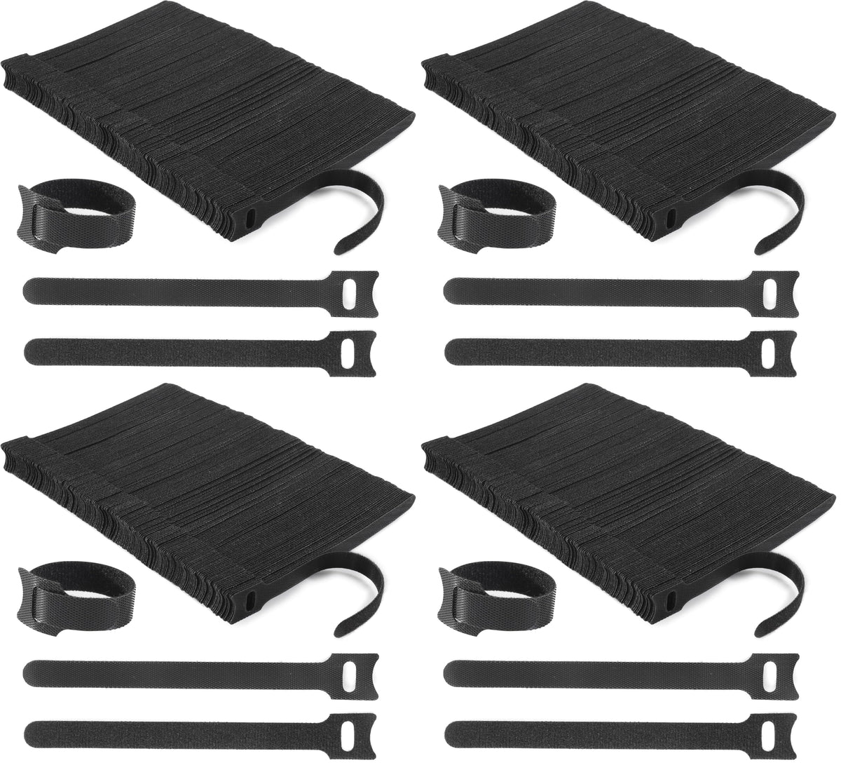 Nettbe 60 PCS 6 Inches Reusable Cable Ties, Adjustable Cord Straps Wire Organizer Cord Wrap and Hook Loop Cable Management