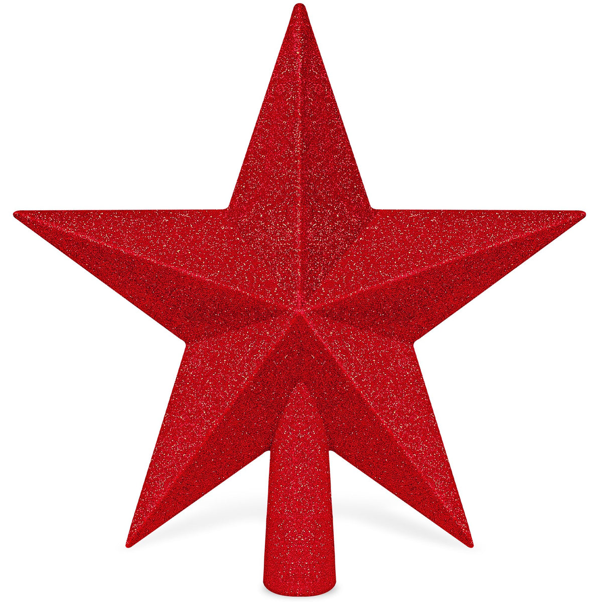 Christmas Tree Star Topper, 8" Gold Glitter Xmas Star Tree Decorations, 3D