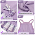 YUDODO Pet Dog Dress for Small Dogs Girl, Pet Summer Clothes with Bowtie | Soft, Stretchy, Breathable, Sleeveless, Cute Princess Pet Dress, For Yorkie Chihuahua Maltese, Purple, S