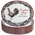 50Pack Thanksgiving Oval Plates Paper - 10" x 12" Happy Thanksgiving Plates Disposable Dinner Supply - Turkey Thankful Pattern