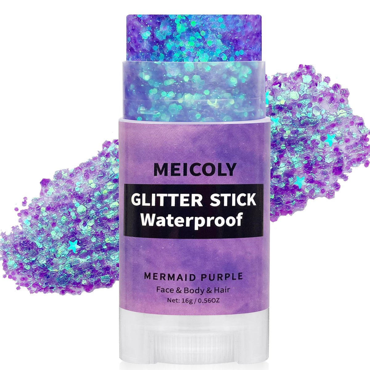 MEICOLY Orange Face Glitter Stick,Halloween Hair Glitter Stick for Women,Autumn Sparkle Orange Accessories Body Glitter Makeup,Waterproof Fall Face Glitter for Party Rave Festival