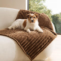 Bedsure ComfyFleece™ Waterproof Dog Blankets for Large Dogs,50x60 Cream | Soft Plush Couch Cover,Washable Corduroy Fleece for Furniture Protector,Cozy Calming Reversible Pet Blanket for Senior Dogs