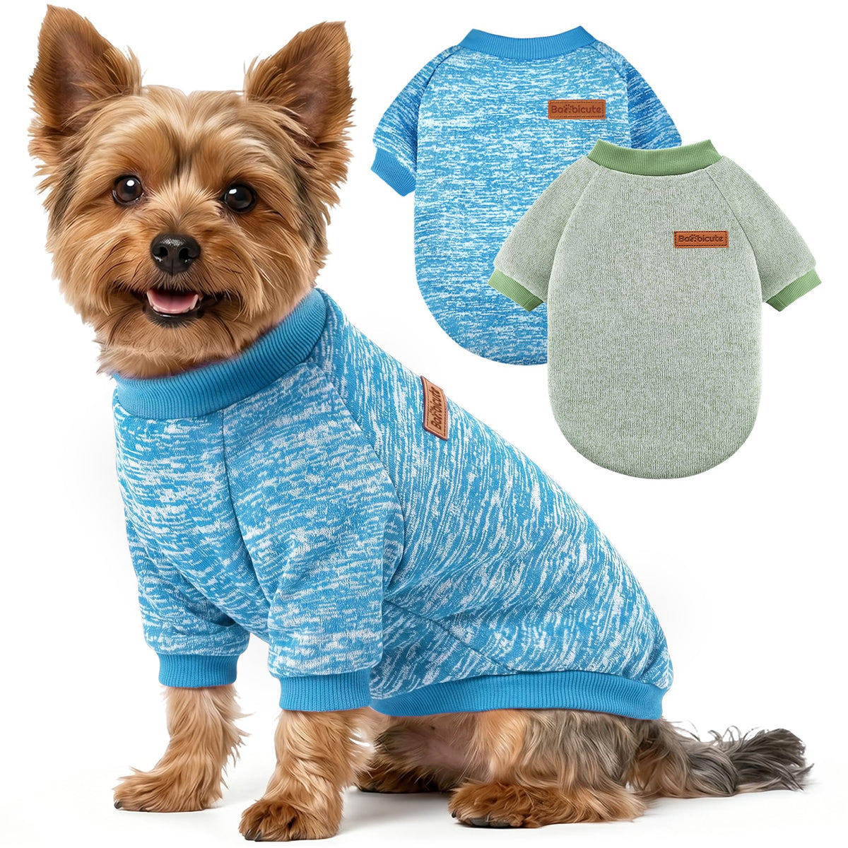 3 Pack Dog Sweaters for Small Dogs Girl Boy Winter Fleece Clothes Warm Soft Dog Sweatshirt Outfit for Dogs Cats Pet Apparel