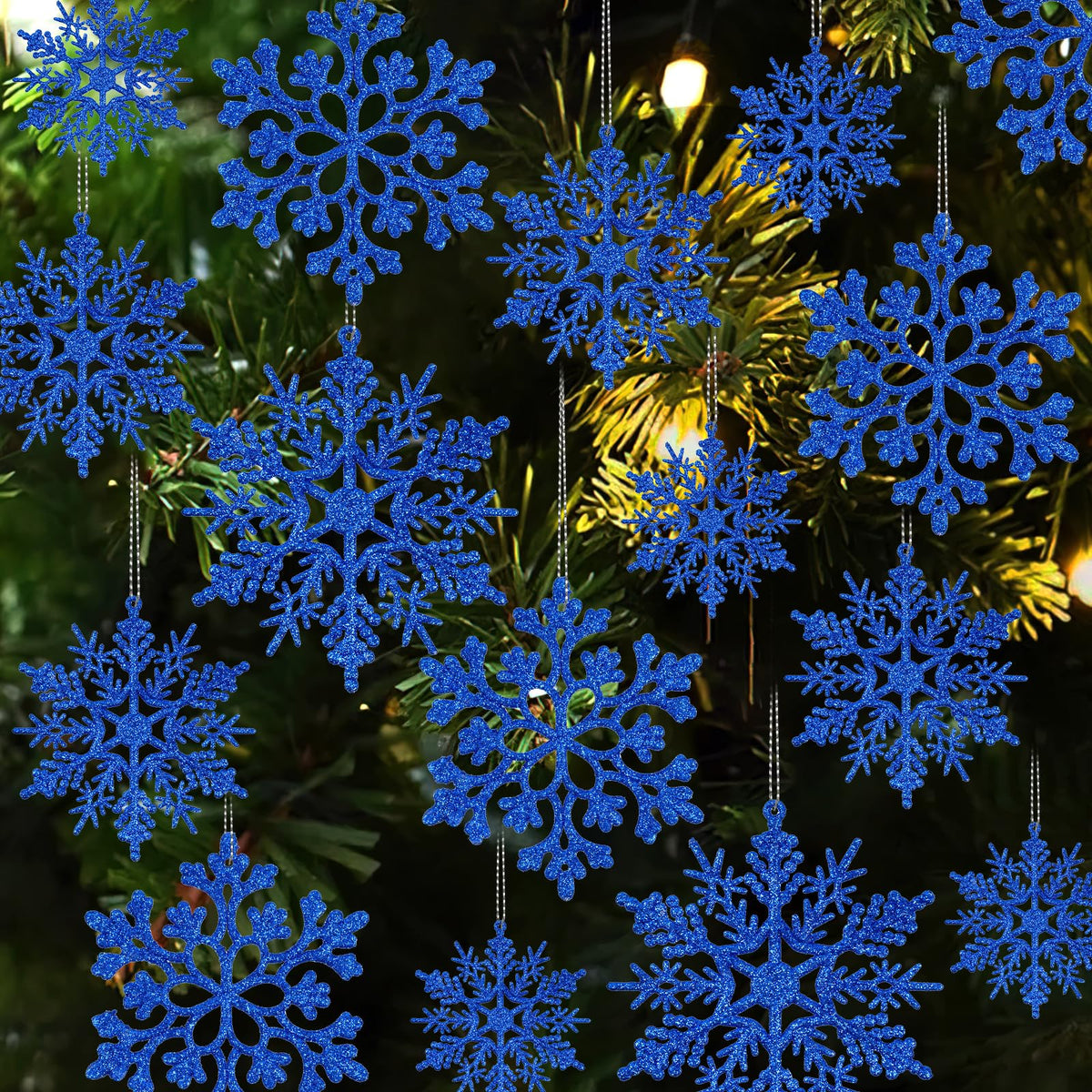 kockuu Christmas Decorations Snowflake Ornament White for Tree Decor Craft