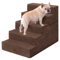 EHEYCIGA Dog Stairs for Bed 18" H, 4-Step Dog Steps for High Bed, Pet Steps for Small Dogs and Cats, Non-Slip Balanced Pet Ramp Indoor, Grey