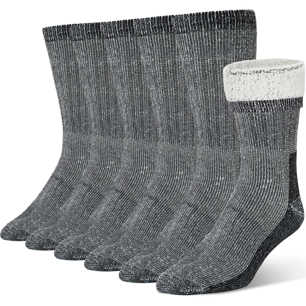 Alvada Mens Merino Wool Crew Socks Thermal and Warm Socks for Winter Work Hiking Running 3 Pairs