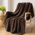 Exclusivo Mezcla Soft Plush Fleece Throw Blanket for Couch Camel