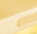 Home Redefined 17.5"x12" Gold Glossy Crocodile Faux Leather Serving Tray Beautiful Modern Elegant Decorative Tray with Handles Ottoman Coffee Table Tray for All Occasion's