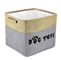PET ARTIST Dog Toy Basket, Large Collapsible, Brown, M: 15"x11"x9" | Dog Toy Bin Box, Comfortable Handles, Large Pet Toy Storage Organizer, For Accessories, Toys, Coat & Clothing, Blanket Leash