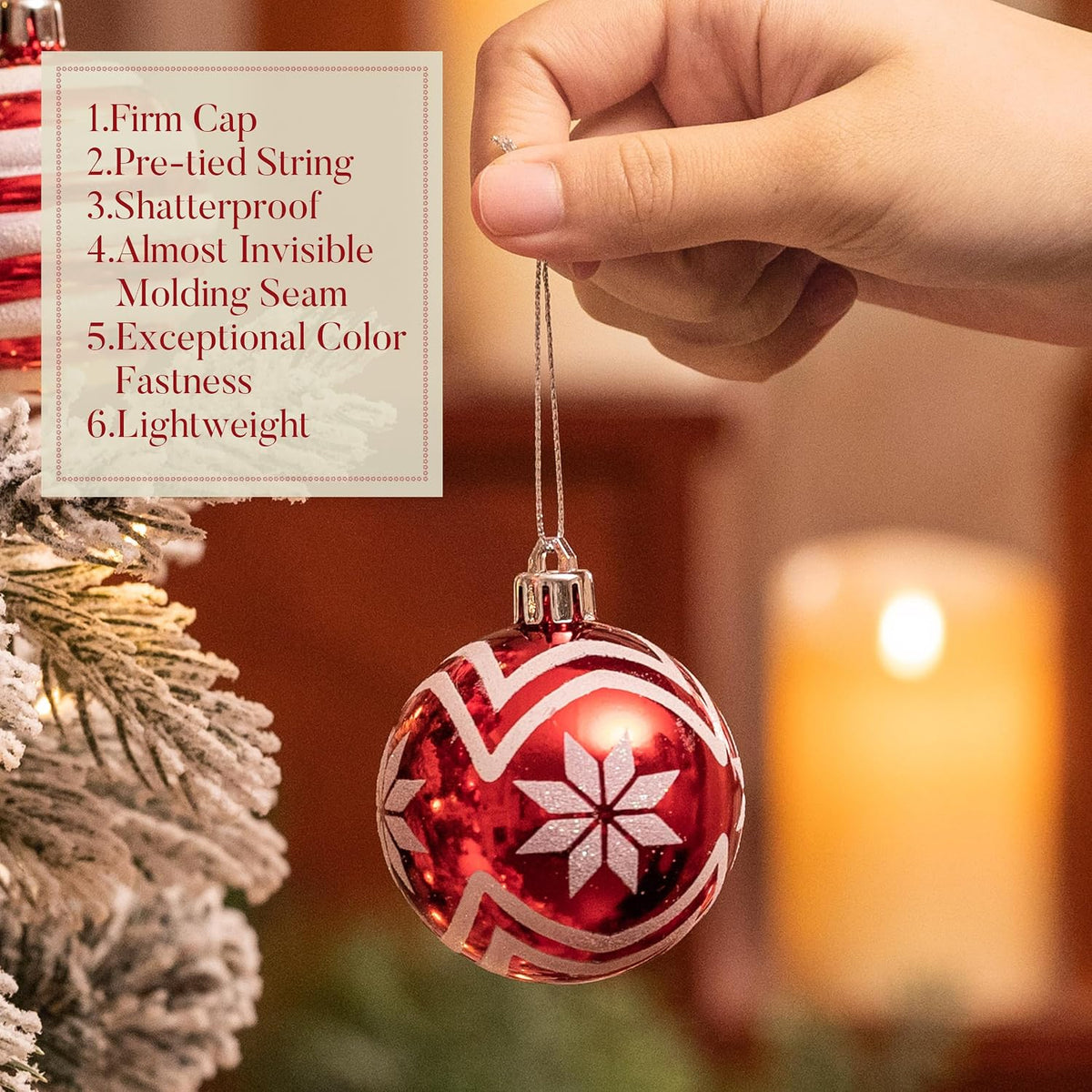 Valery Madelyn 24ct Christmas Ornaments Tree Decorations Set 2.36 Inch
