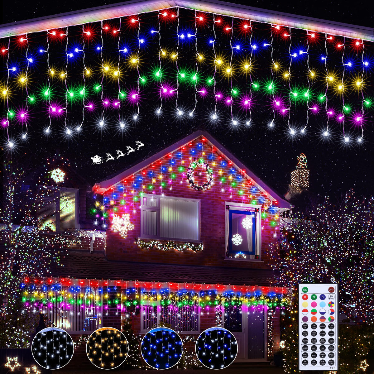 Lomotech Christmas Icicle Lights - 32Ft Christmas Lights,White
