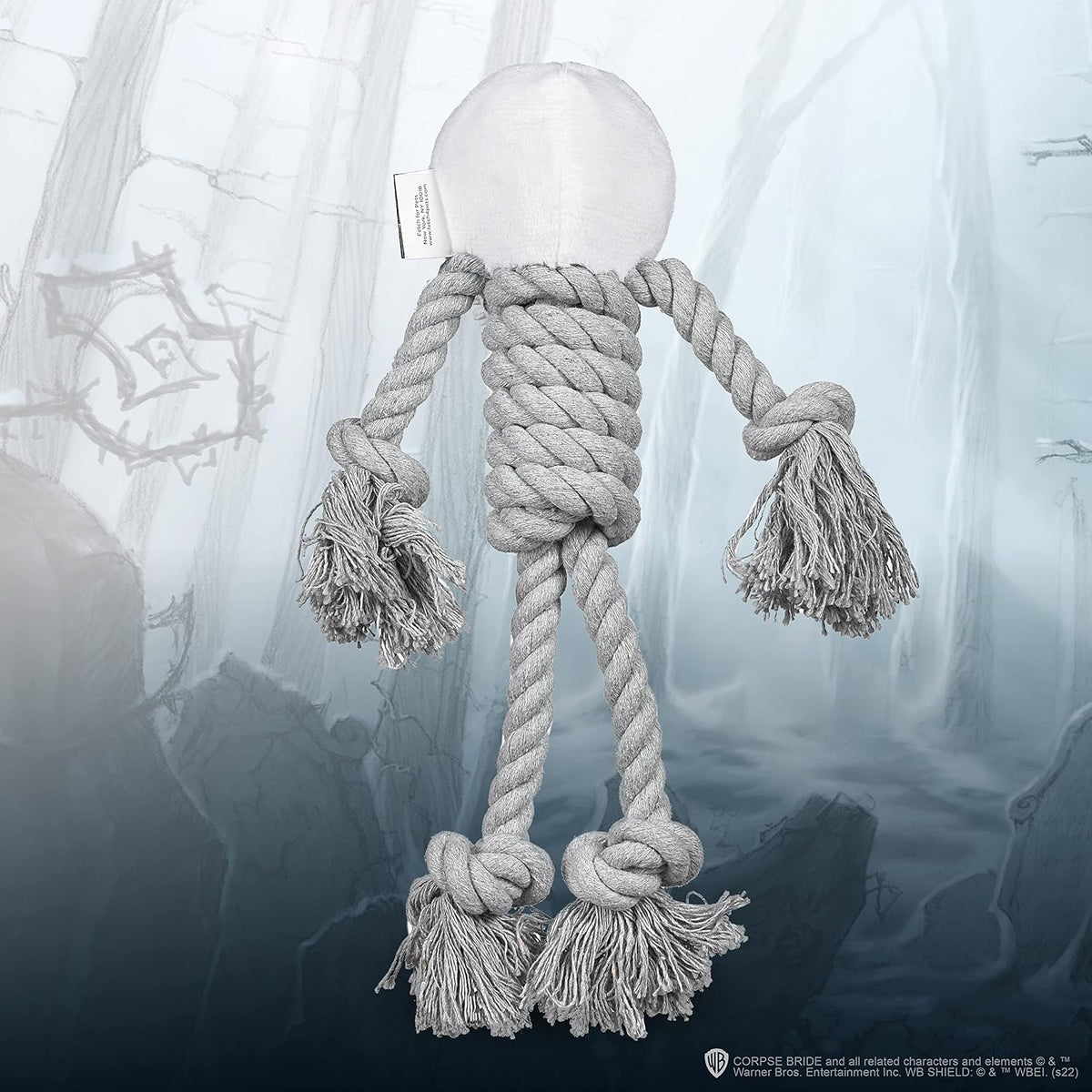 Warner Bros Corpse Bride Scraps the Dog Rope Toy, Medium, 9 Inch