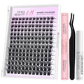 VEYESBEAUTY Lash Clusters Individual Eyelash Extensions Thin & Invisible Band DIY False Eyelashes for Self-application Newbie's Five-Second Series Wispy Lash Tray, Dreamy 8-16mm Mixed Length